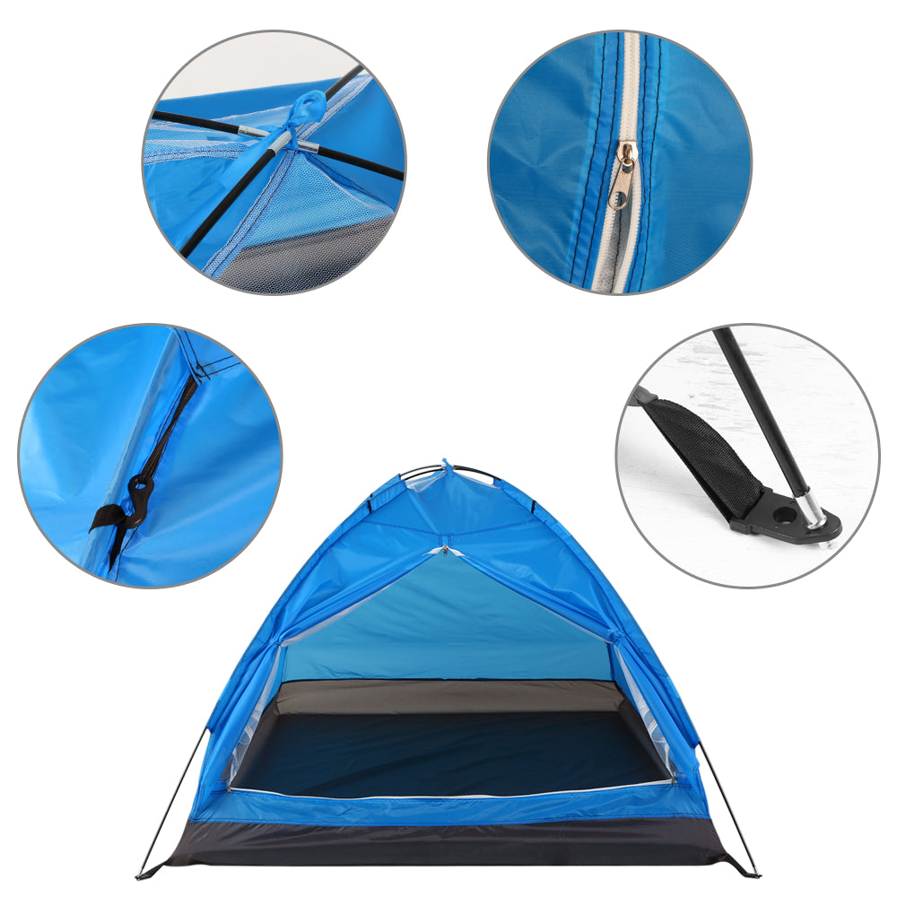 Tent 2 Person Waterproof， Outdoor  Camping Pop up Canopy Tent for Fishing Hiking Camping(200*130*110cm/6.56*4.27*3.61ft，Orange)