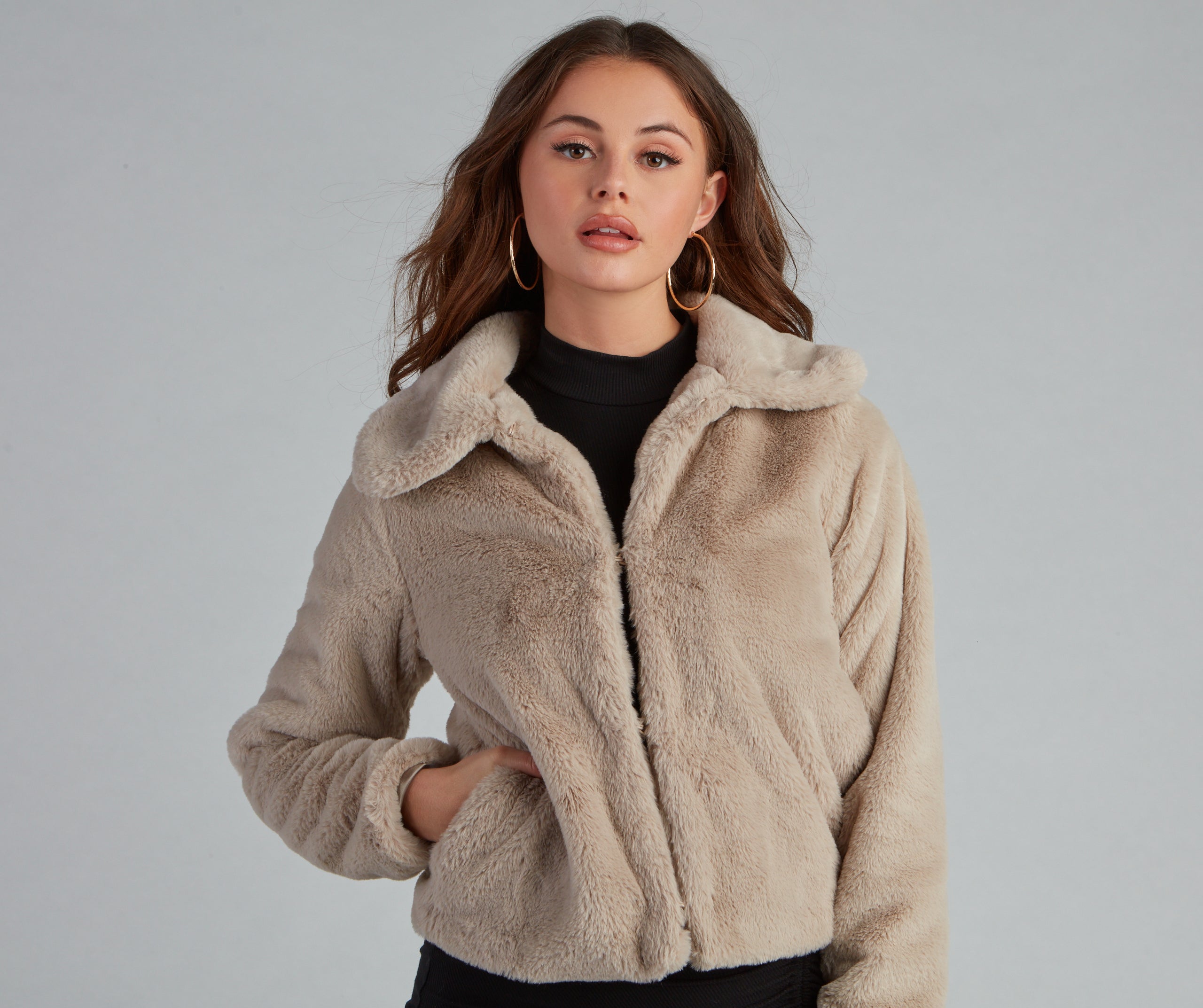 Casual Chic Faux Fur Jacket