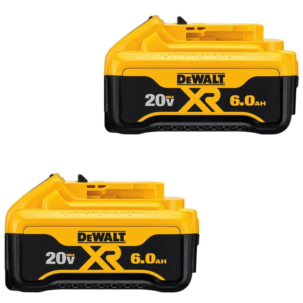 DEWALT 20V MAX XR Premium Lithium-Ion 6.0Ah Battery Pack (2 Pack) DCB206-2