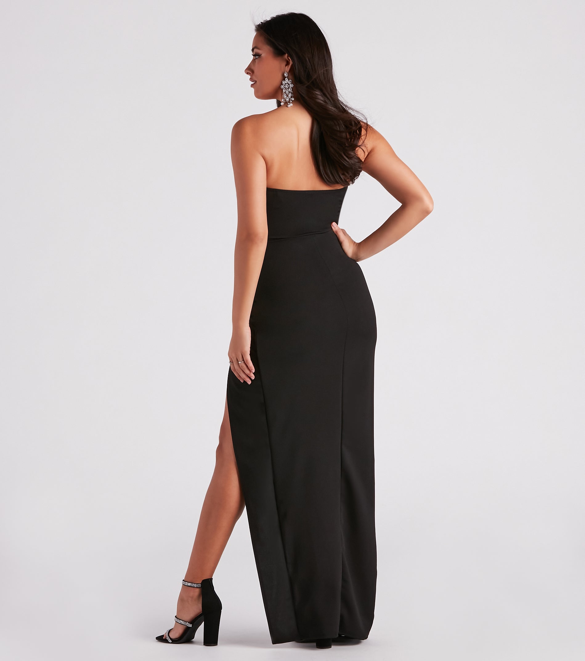 Whittney Strapless High Slit Formal Dress