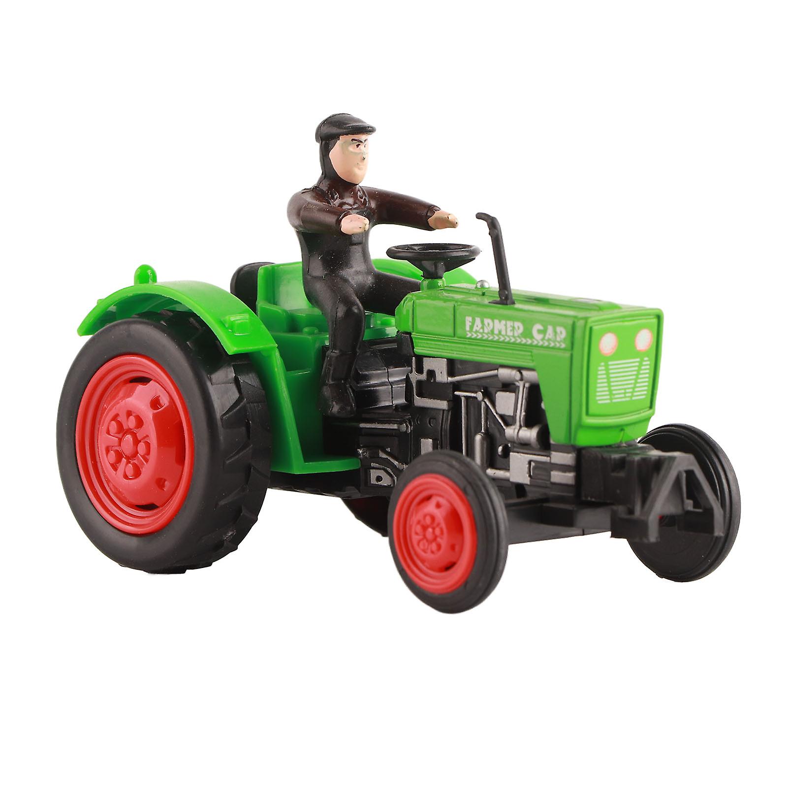 Simulation Tractor Vehicle Model Sturdy Alloy Engineering Farmer Car Toy For Childrengreen