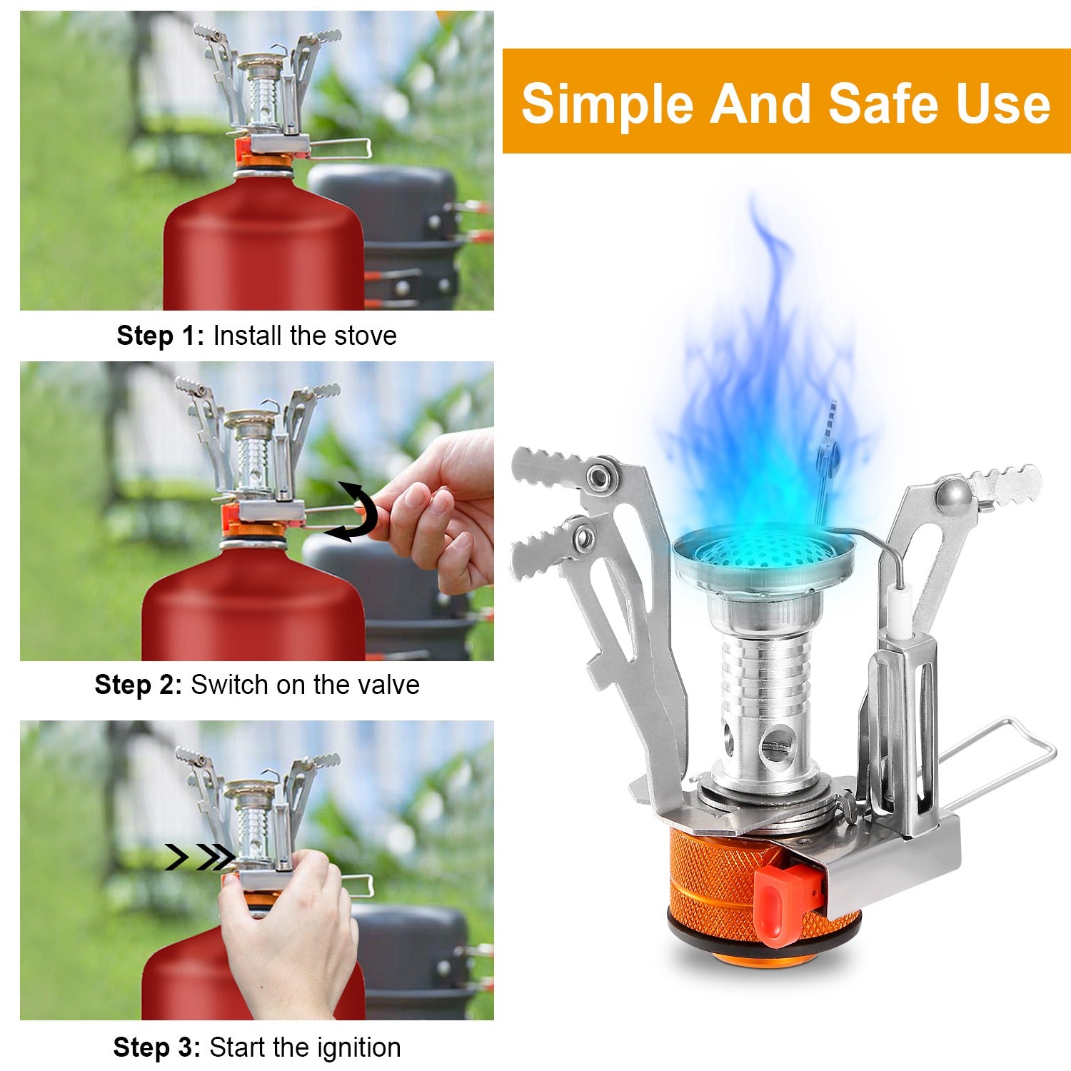 iMountek Ultralight Camping Stoves Portable Backpacking Hiking Stoves With Piezo Ignition