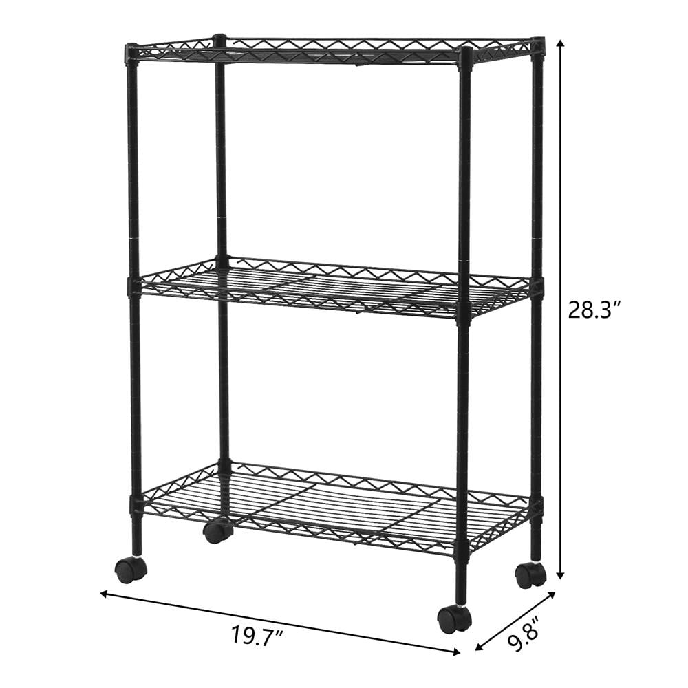 Ktaxon 3-Shelf Rolling Cart， Garage Kitchen Storage Rack with Locking Wheels， 20