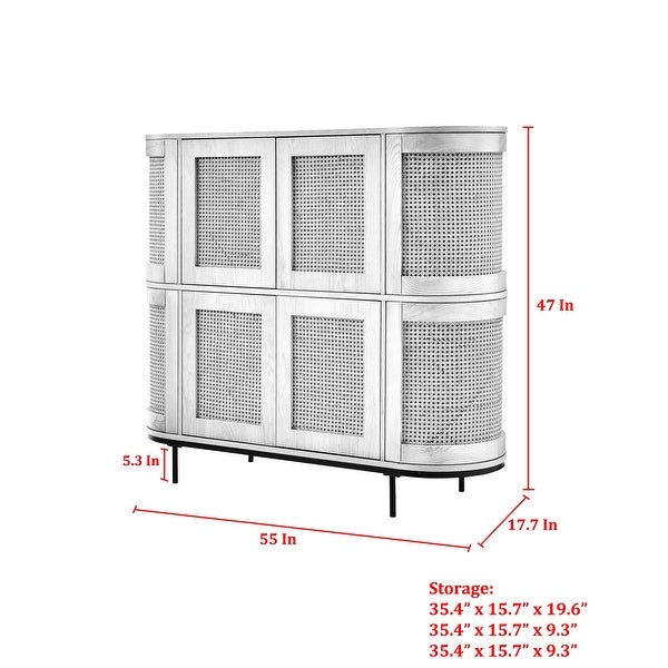 Arvin Storage， 4-Door Bar Cabinet/Buffet - - 36538487