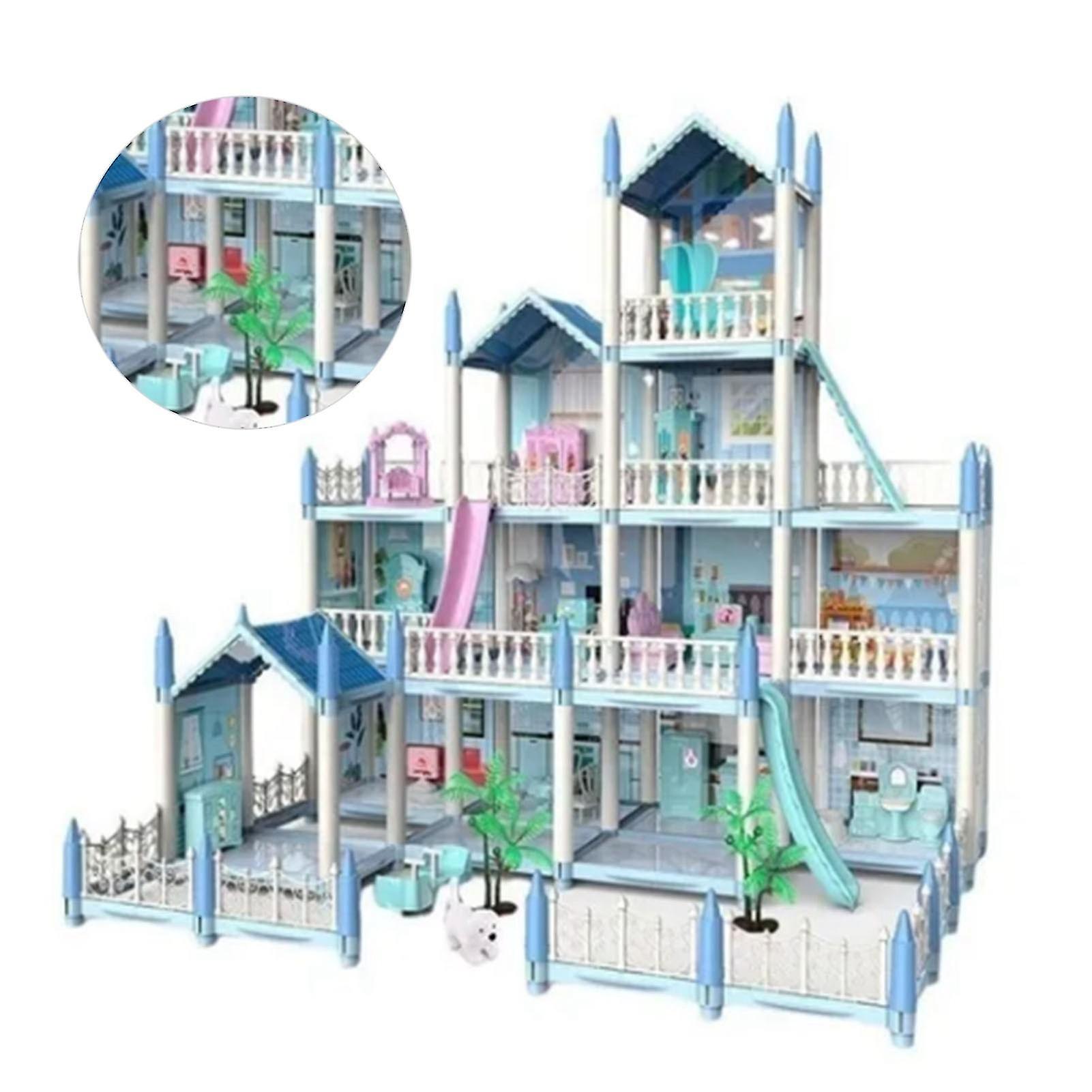 14 Rooms Doll House DIY Doll House Princess Castle Girl Toy Furniture Accessories Christmas Birthday Gift