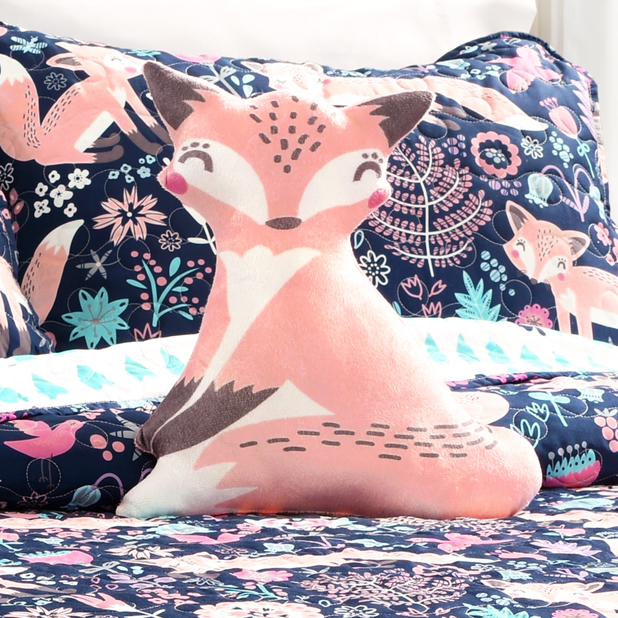 Pixie Fox Quilt 4 Piece Set Full/Queen Size
