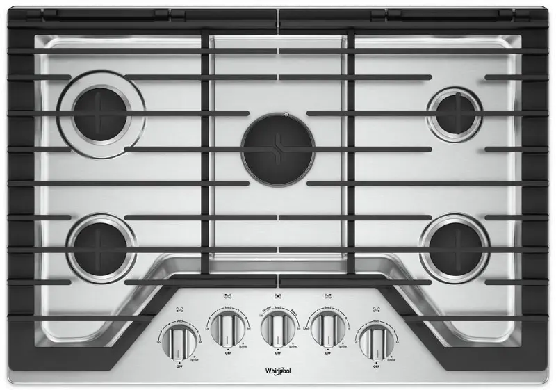 Whirlpool 30 Inch Gas Cooktop with Griddle - Stainless Steel