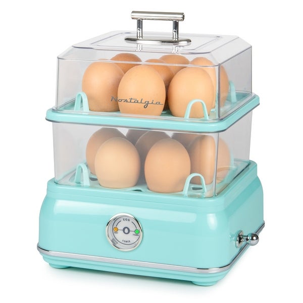 Nostalgia Classic Retro 14-Capacity Egg Cooker， Aqua - - 33635764