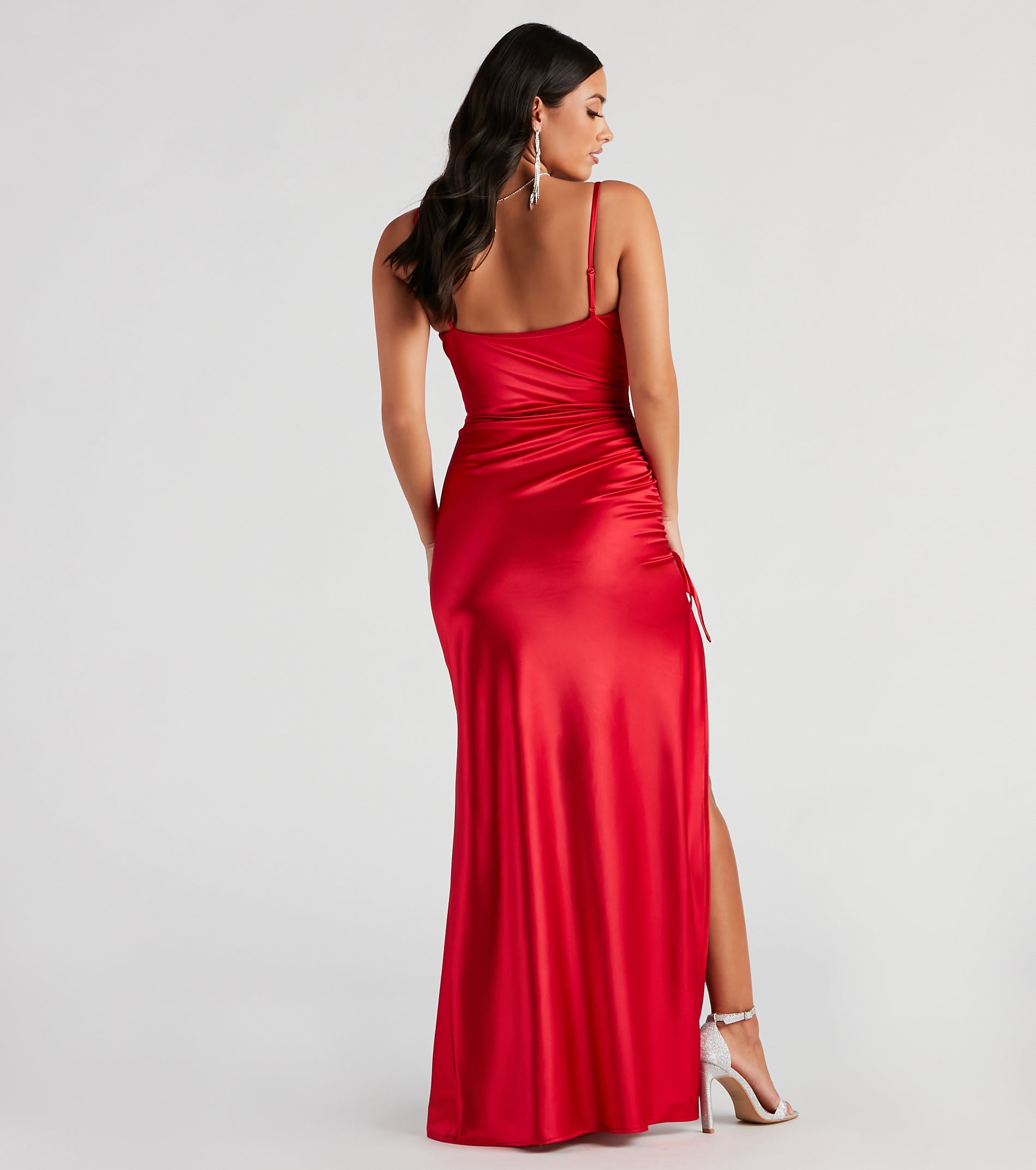 Drea Formal High Slit Ruched Dress