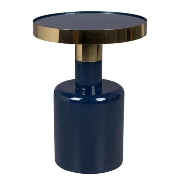 Zuiver Glam Blue Enamel Sculptural Side Table