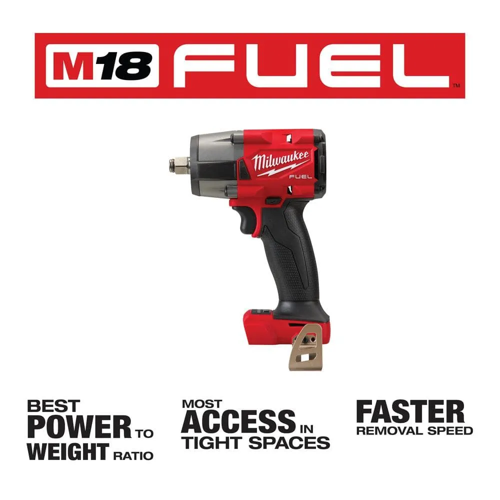 Milwaukee M18 FUEL Gen-2 18-Volt Lithium-Ion Brushless Cordless Mid Torque 1/2 in. Impact Wrench F Ring w/5.0Ah Starter Kit 48-59-1850-2962-20