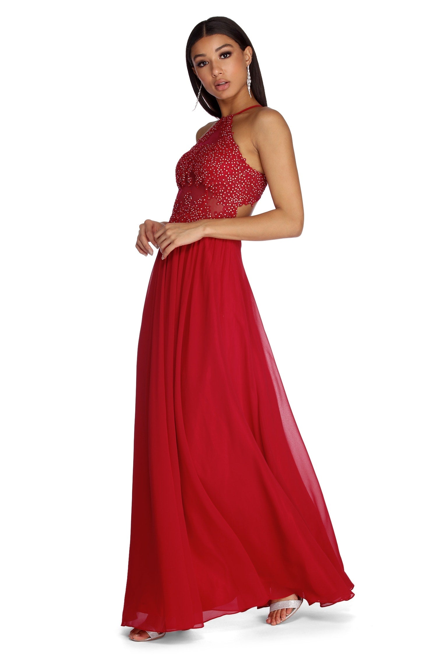 Alessandra Formal Open Back Chiffon Dress