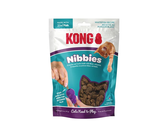KONG Nibbies Cat Treats， Whitefish Flavor， 2 oz. Pouch