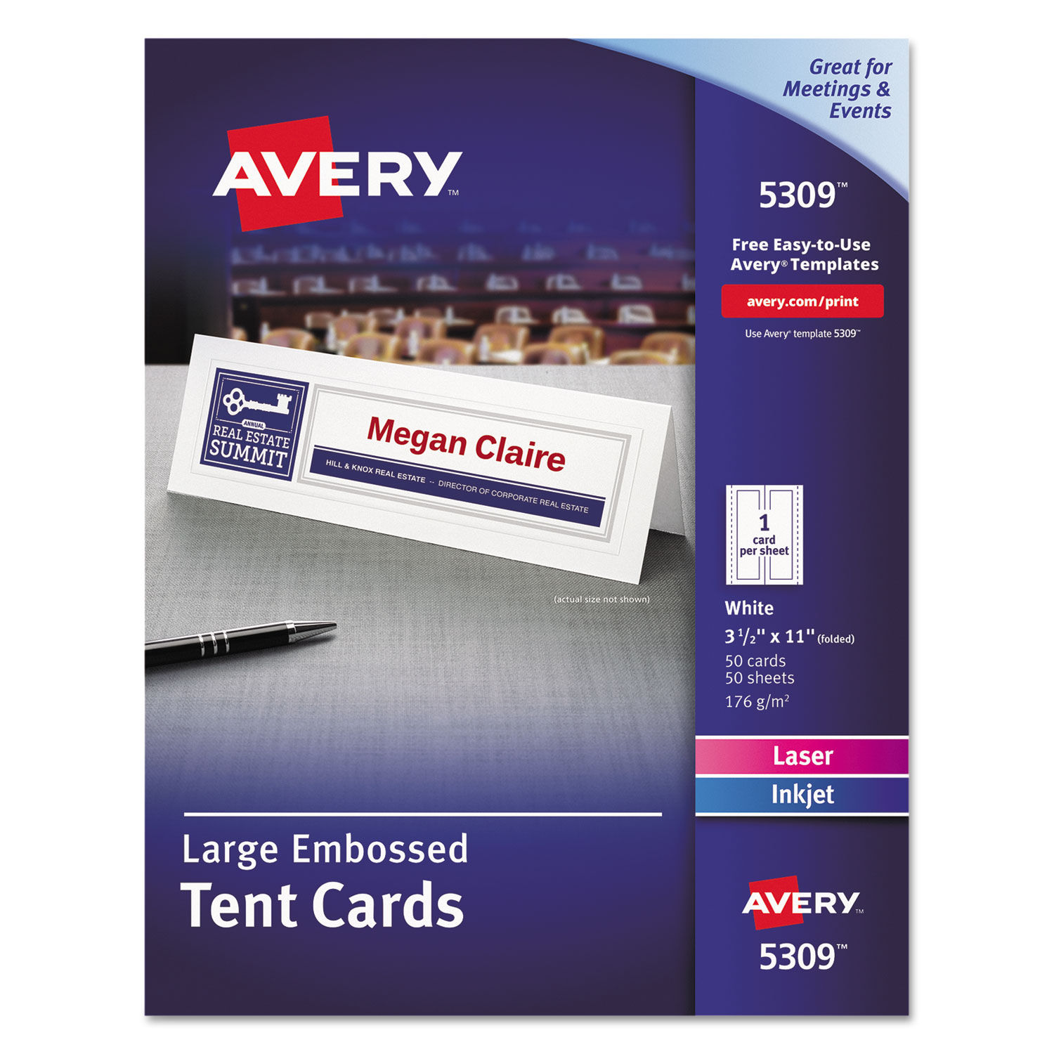 Large Embossed Tent Card by Averyandreg; AVE5309