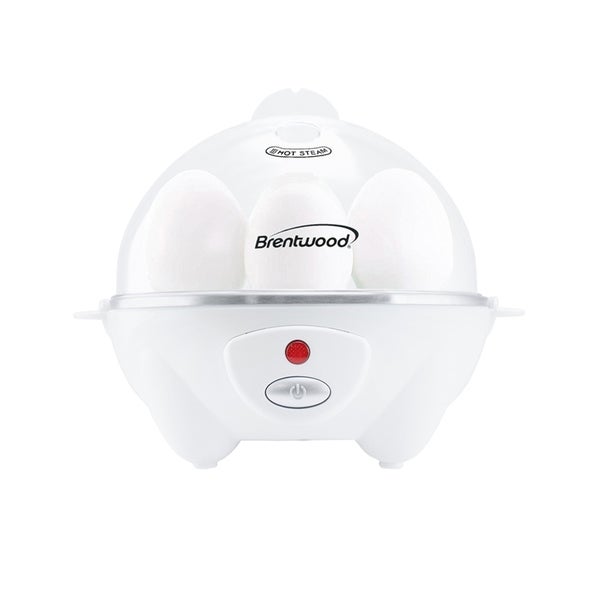Brentwood TS-1045W Electric 7 Egg Cooker with Auto Shut Off， White - - 28908091