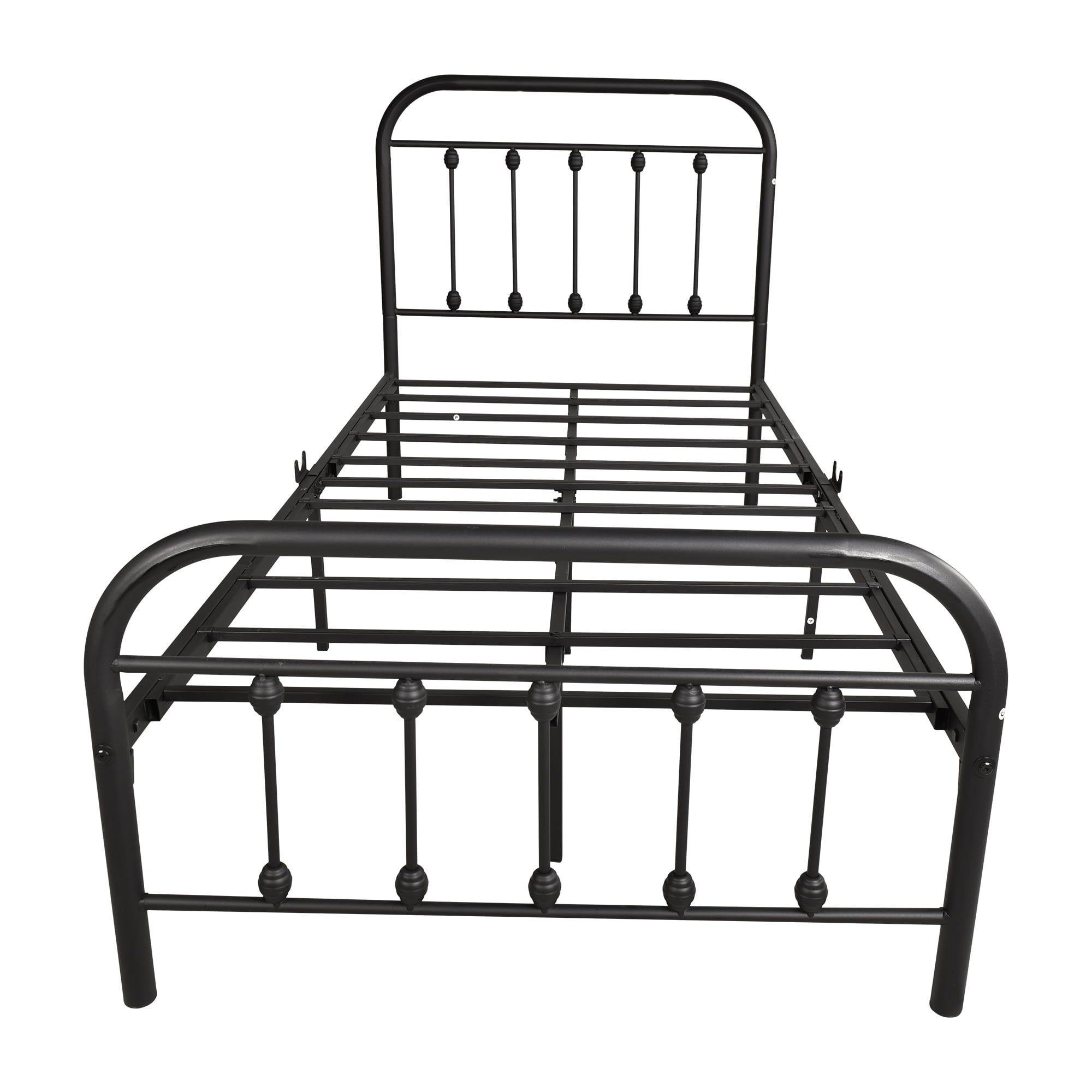uhomepro Bed Frame with Headboard and Footboard, Metal Twin Size Bed Frame for Adults Teens Kids, Metal Platform Bed Frame, Twin Bed Frame Bedroom Furniture, No Box Spring Needed, Black
