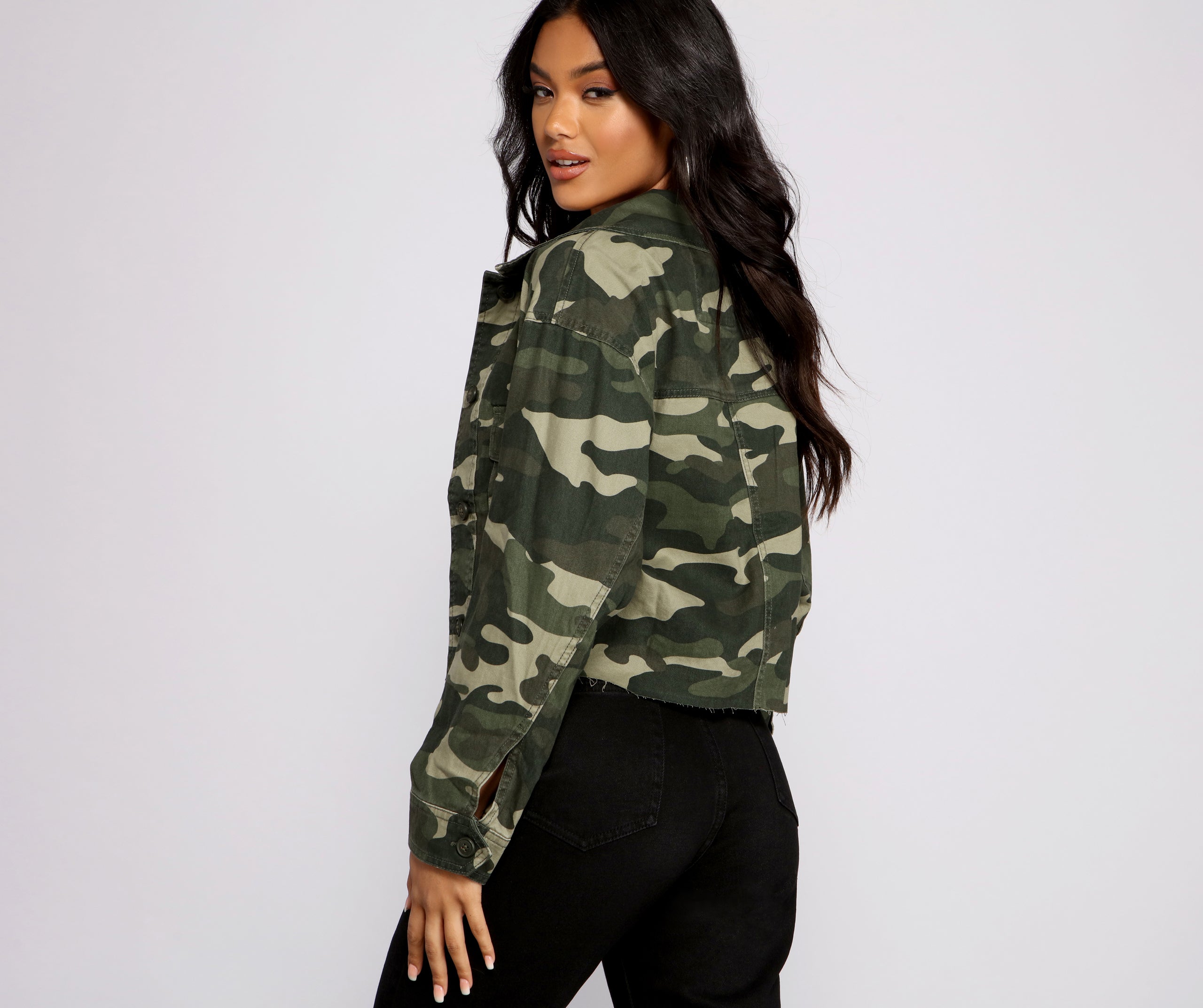 Confident In Camo Cropped Jacket