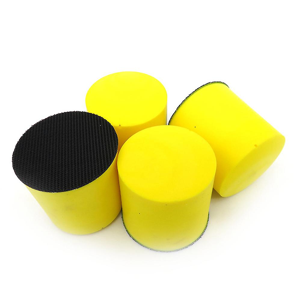48mm Manual Cylindrical Polishing Disc Self-adhesive Flocking Sandpaper Polishing Disc Car Beauty Cleaning Supplies Yellow Black