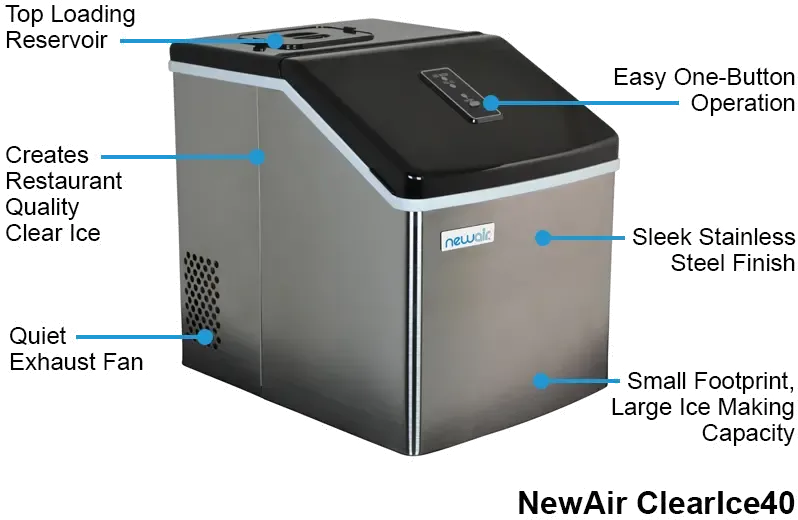 NewAir Portable Countertop Ice Maker - Stainless Steel