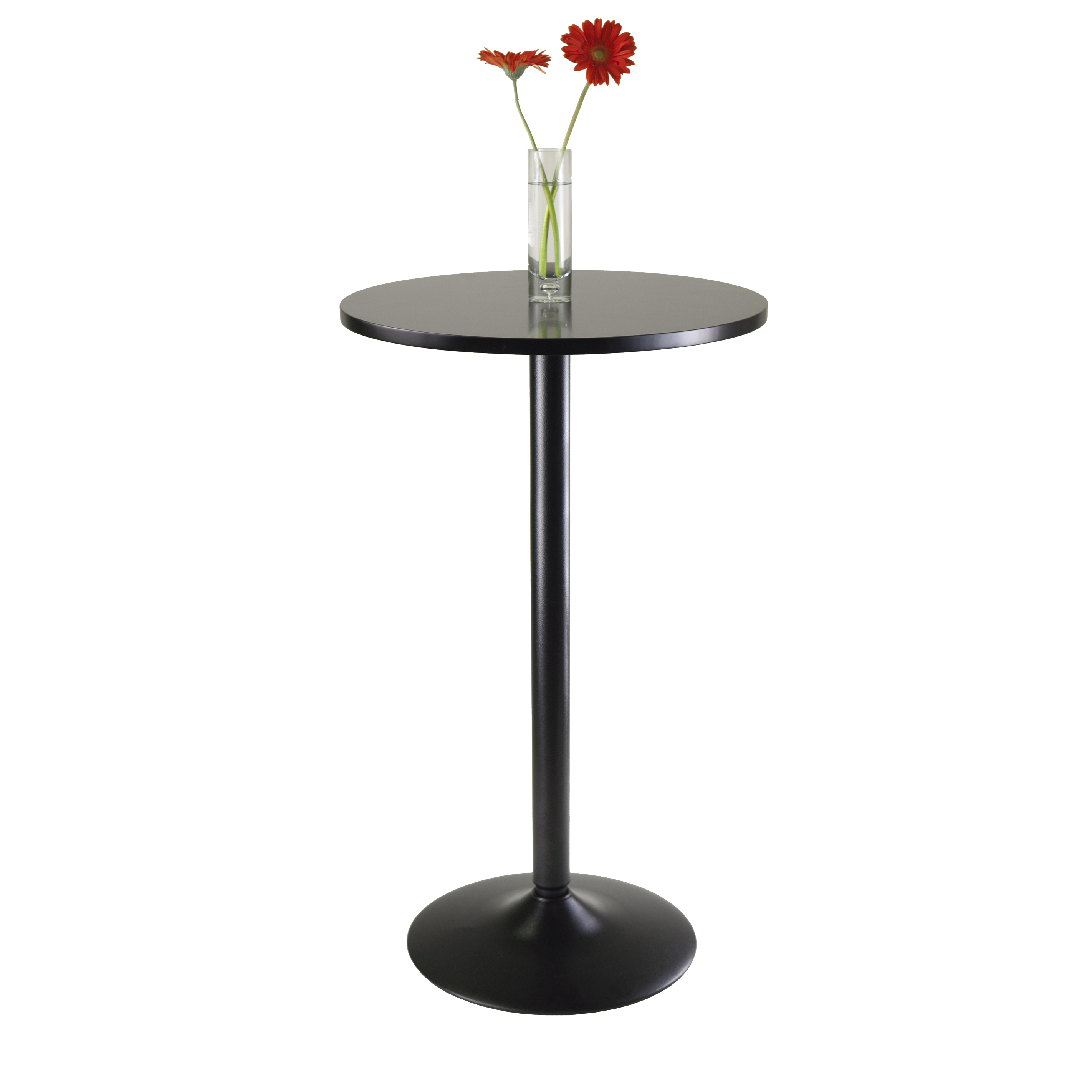 Winsome Obsidian Round Pub Table - Black