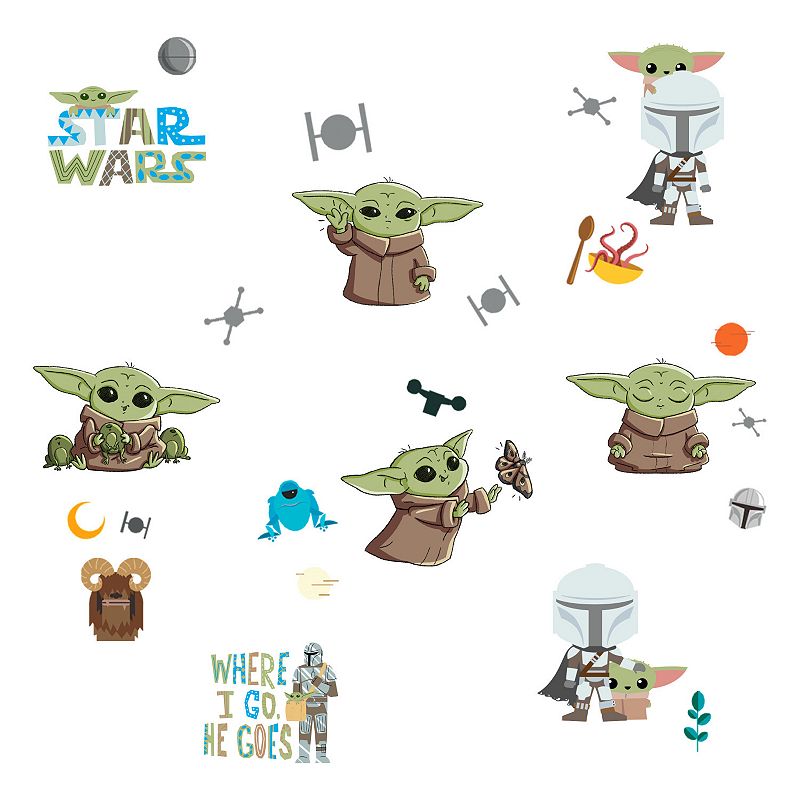Star Wars The Mandalorian The Child aka Baby Yoda Peel and Stick Wall Decal 24-piece Set by RoomMates