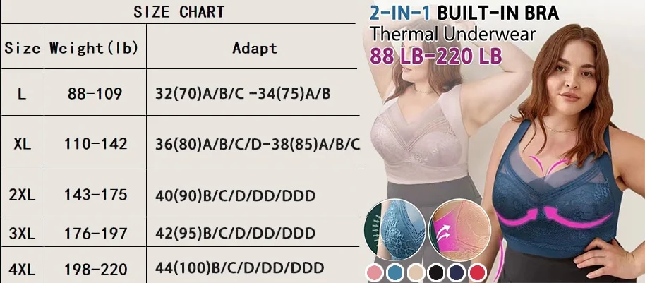 🎉Buy 1 Get 2 Free(Add 3 pcs to cart)⚡2-in-1 Built-in Bra Thermal Underwear