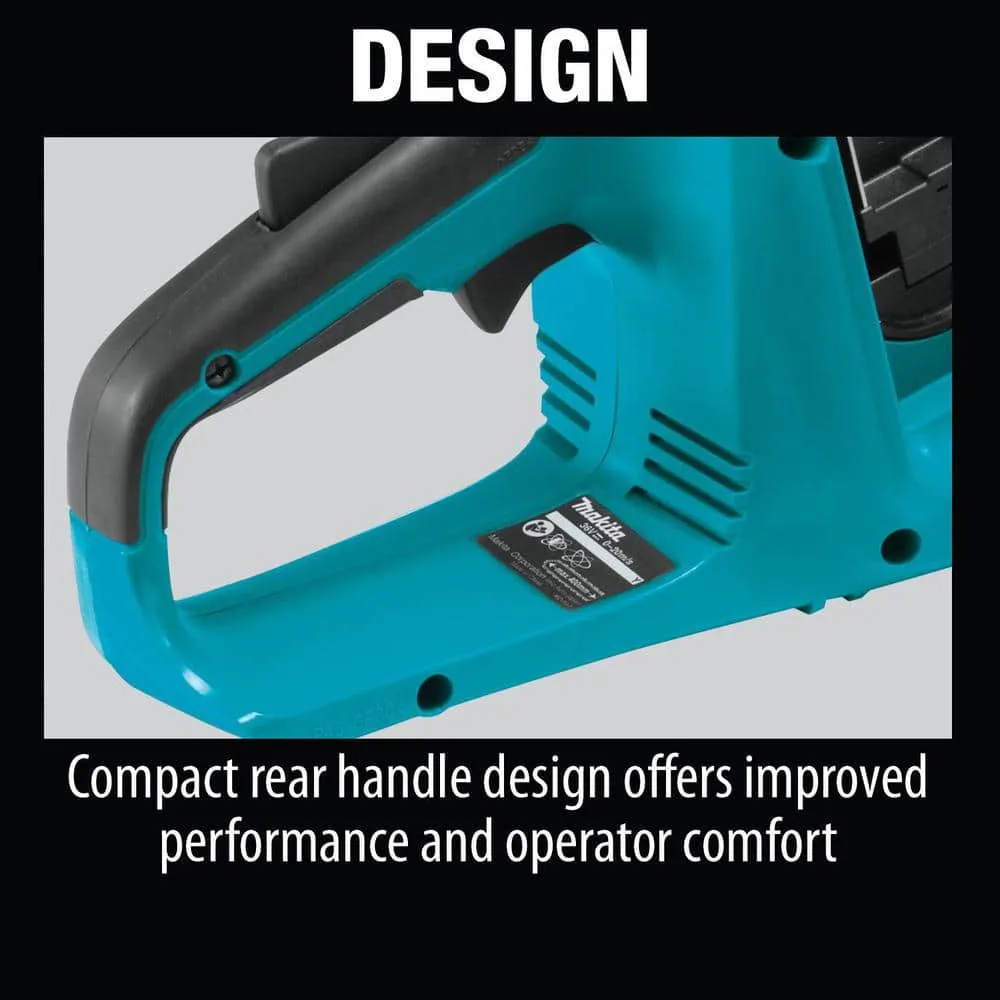 Makita 18-Volt X2 (36-Volt) LXT Lithium-Ion Brushless Battery 16 in. Chain Saw Kit with 4 Batteries (5.0 Ah) XCU04PT1