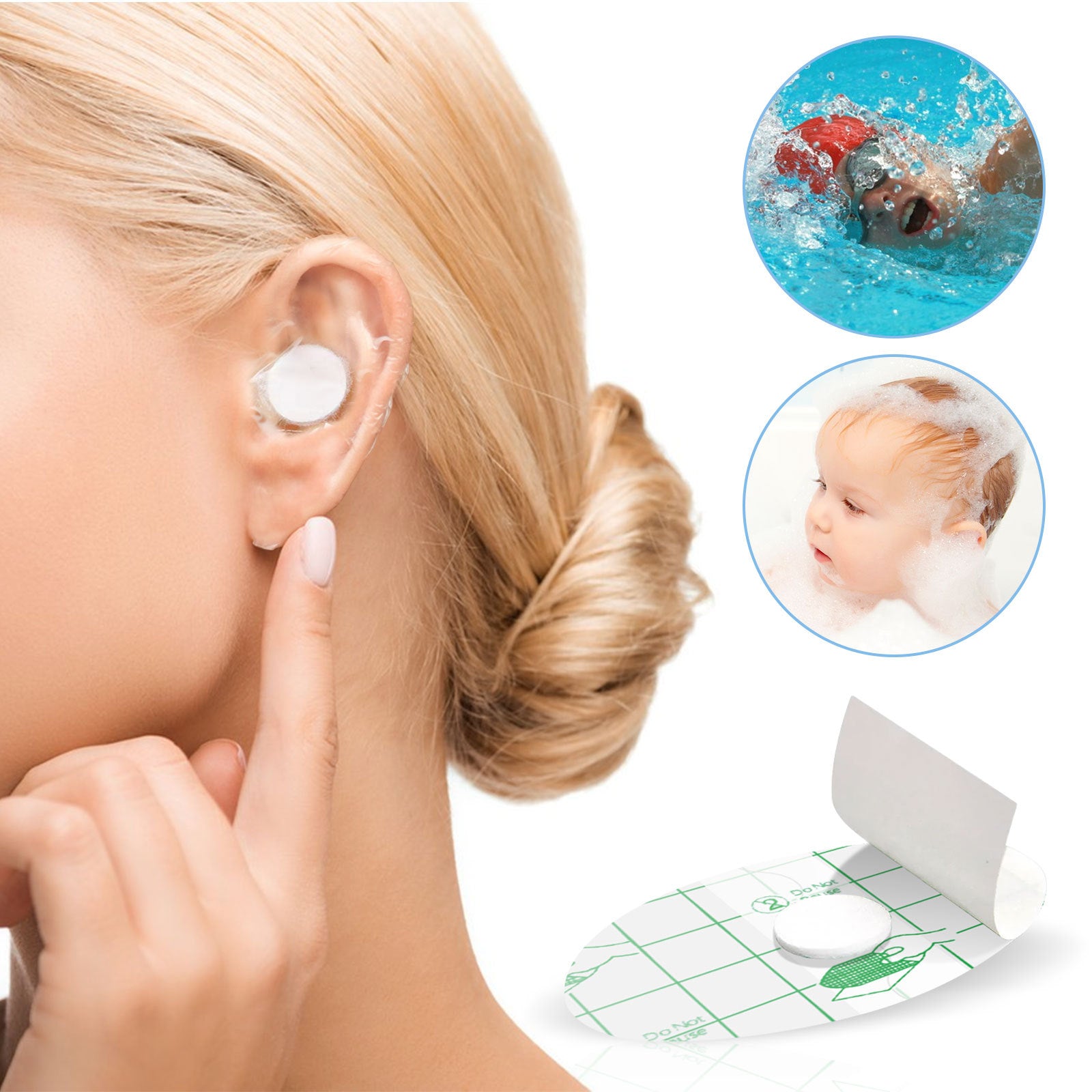 🔥Fall 50% Off Sale This Weekend Only🔥Waterproof Ear Stickers For Children Bathing And Swimming Ear Protectors 60PCS