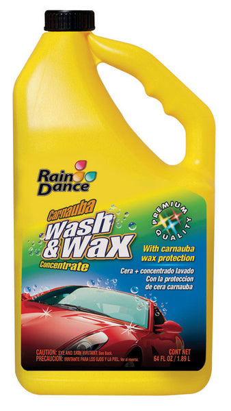 Rain Dance Concentrated Liquid Car Wash Detergent and Wax 64 oz. with