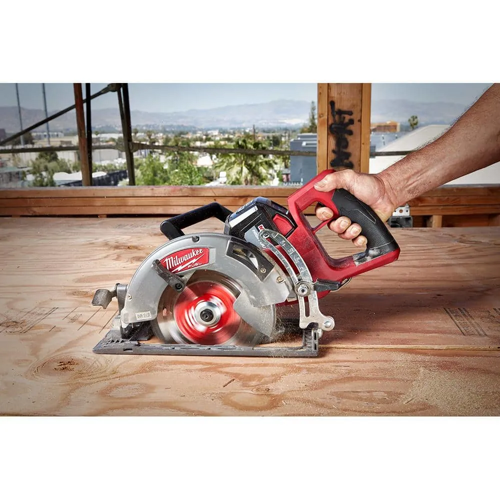 Milwaukee M18 FUEL 18V 7-1/4 in. Lithium-Ion Cordless Rear Handle Circular Saw Kit with 12.0 Ah Battery and Rapid Charger 2830-21HD