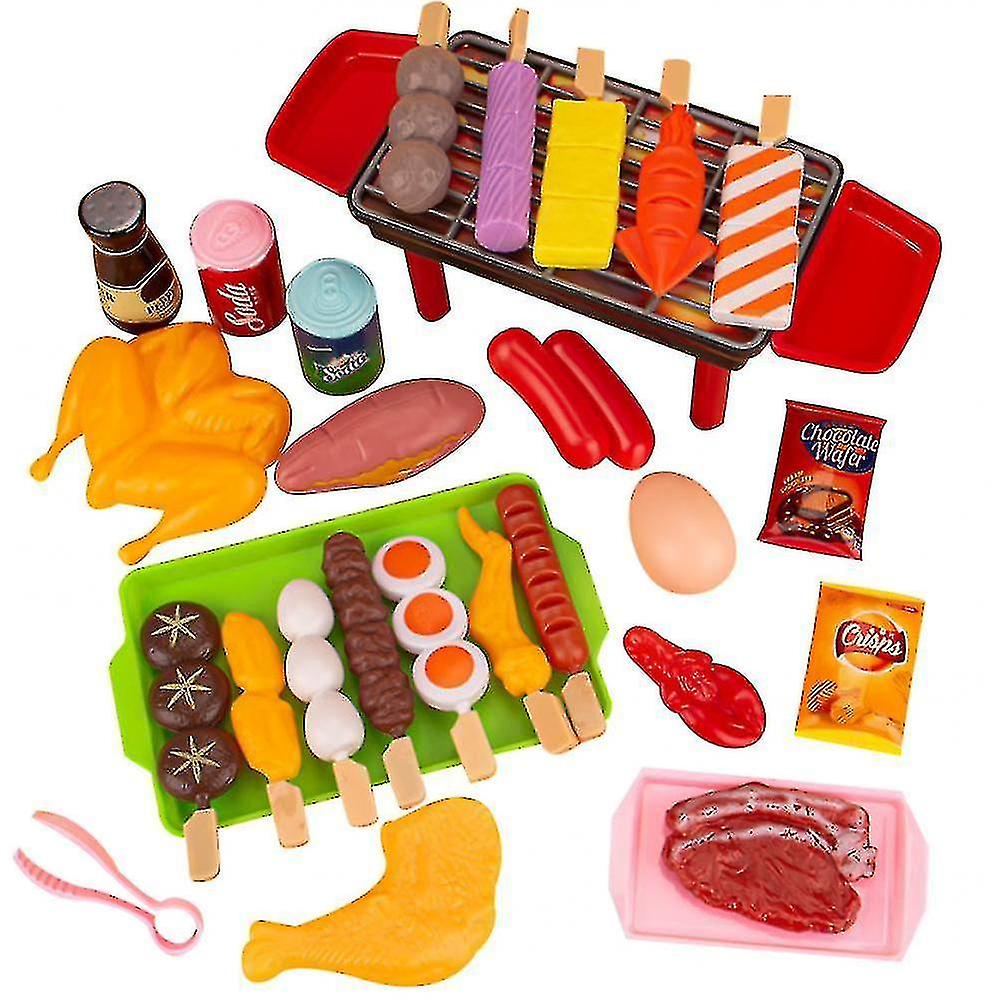 (27pcs)barbecue Bbq Cooking Kitchen Toy Interactive Grill Play Food Cooking Playset