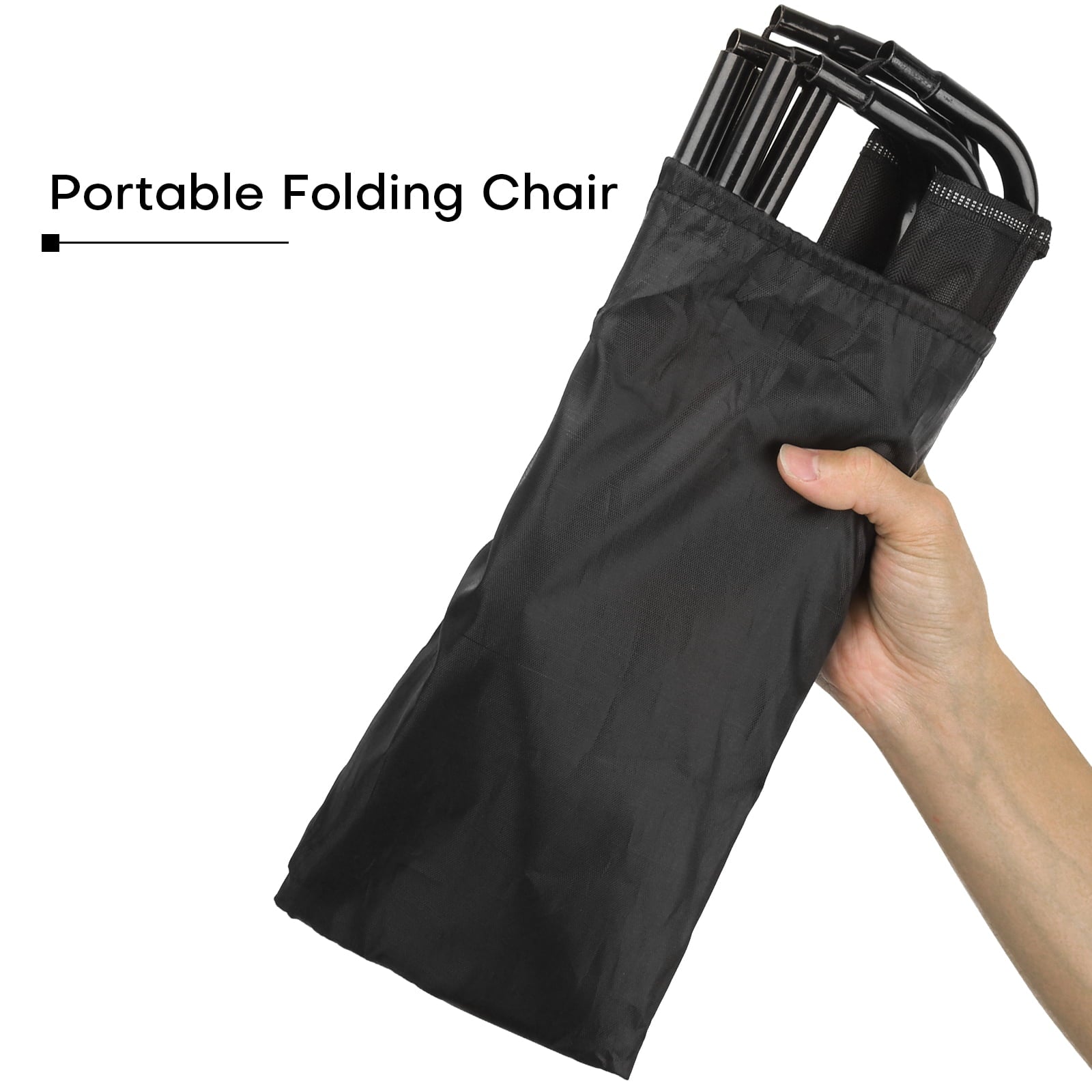 MONSTRUNO Folding Portable Picnic Camping Stool Folding Chairs Foldable Ultra Light Fishing Chair Lawn Chair, Black