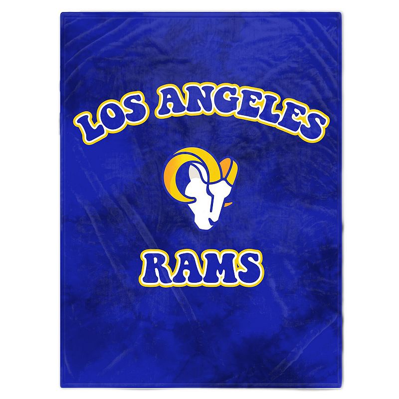 Los Angeles Rams 60'' x 70'' Bubble Tie-Dye Flannel Sherpa Blanket