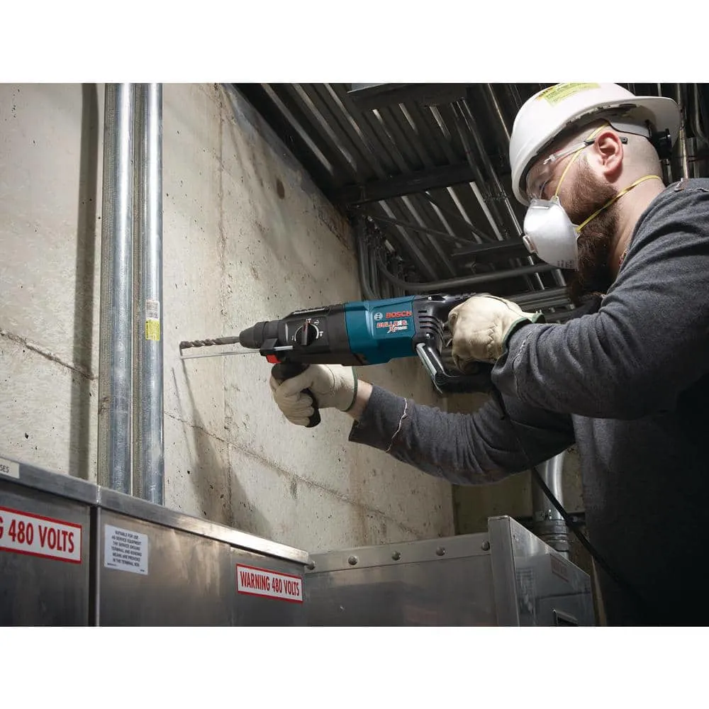 Bosch Bulldog Xtreme 8 Amp 1 in. Corded Variable Speed SDS-Plus Concrete Rotary Hammer Drill with Free 4-1/2 in. Angle Grinder 11255VSRGWS8-45