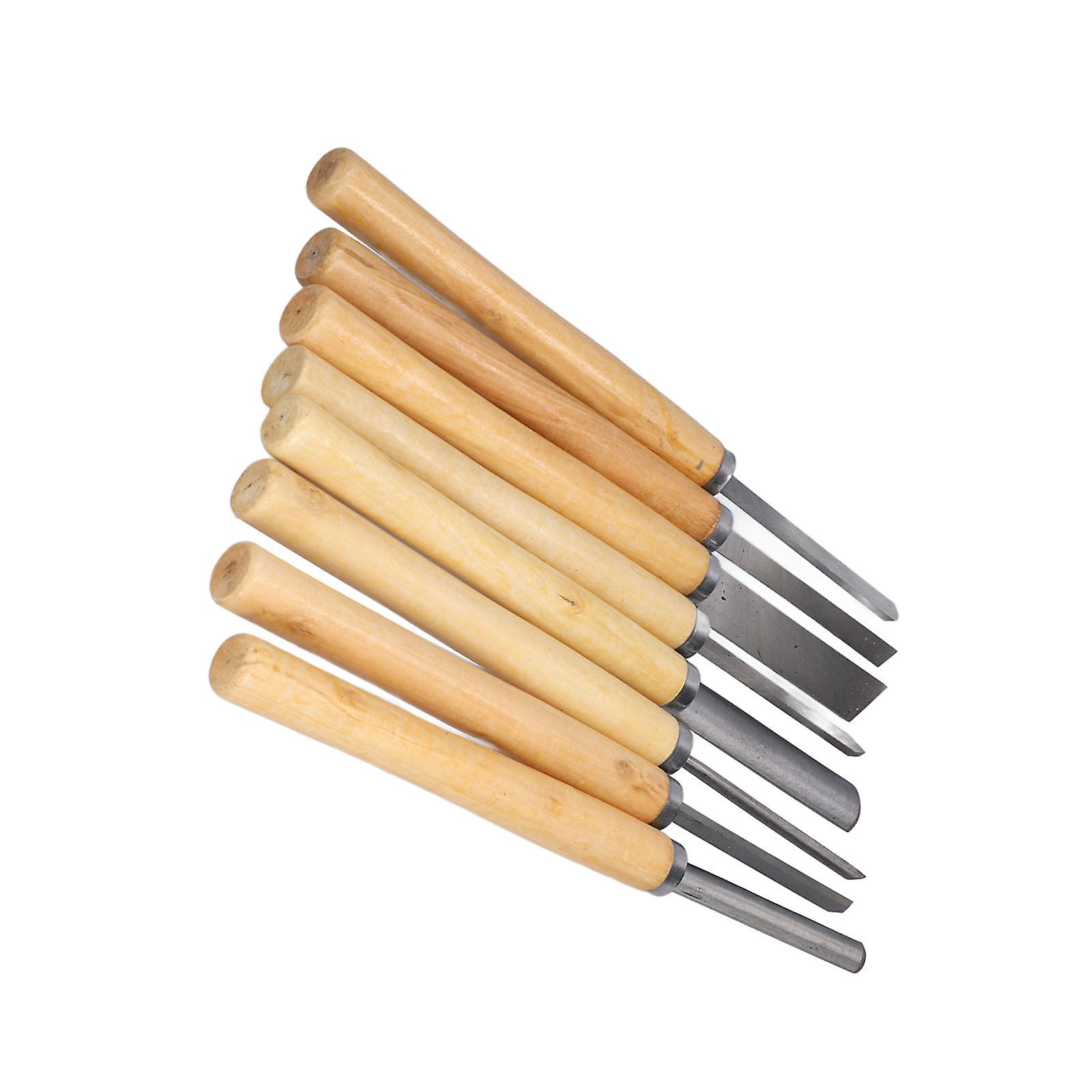 8pcs Wood Turning Chisels Hhs Groove Parting Tools Set Woodworking Carving Gouge Accessories