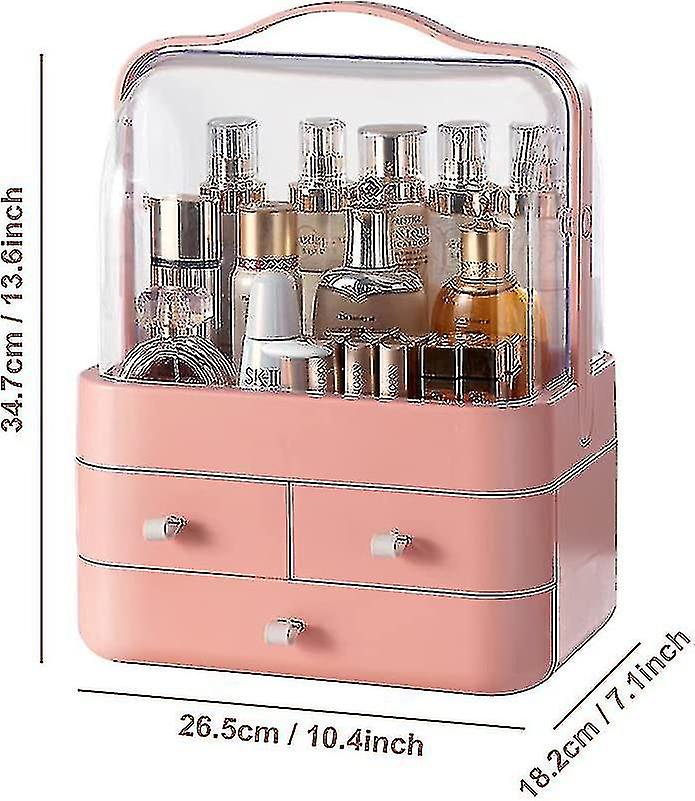 Makeup Storage Organizer Makeup Portable Acrylic Cosmetic Storage Box， Transparent Drawers Jewelry Box Cosmetic Holder For Dresser And Bathroom
