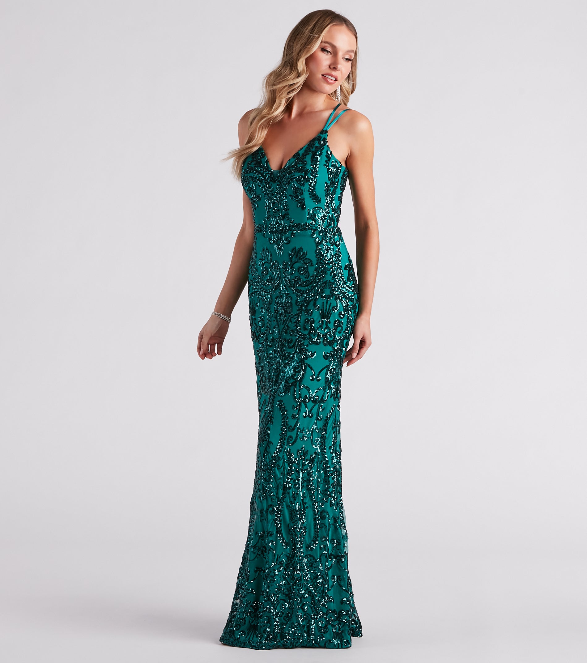 Amaya Sequin Mesh Formal Dress