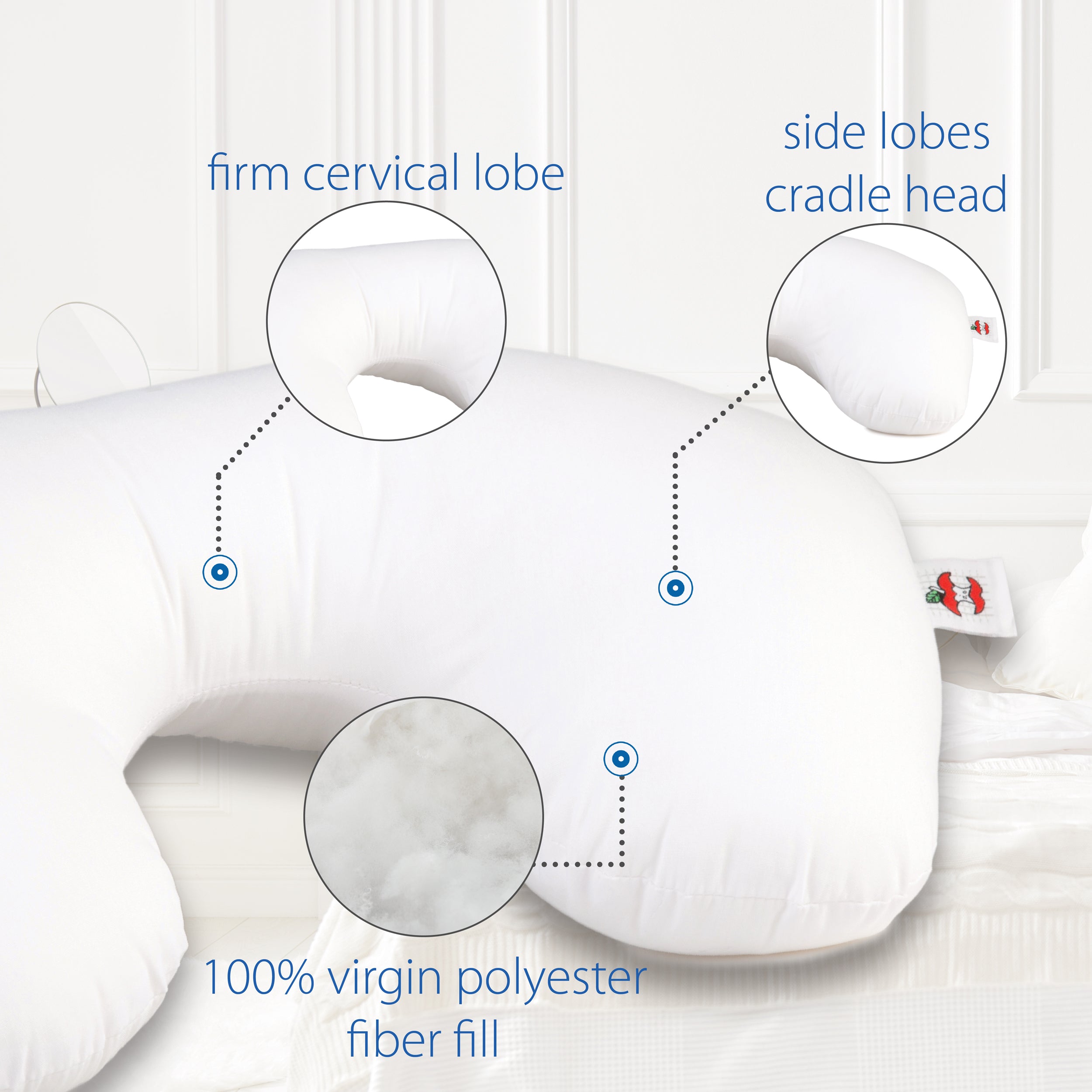 Core Products Travel Portable Cervical Neck & Head Support Sleep Pillow Headrest