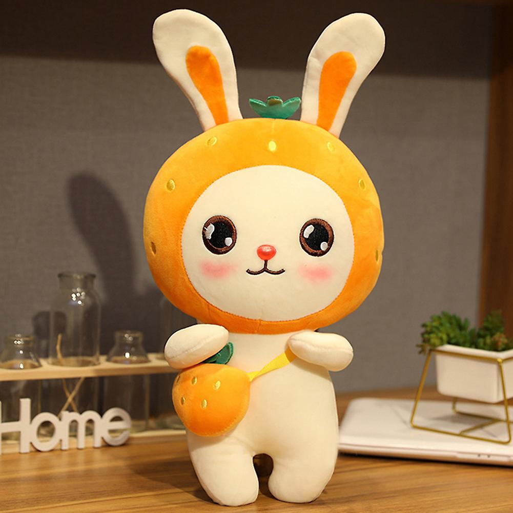 Cute Fruit Bunny Doll Rabbit Soft Cushion Pillow Plush Animal Toy Doll Home Decoration Gifts For Children Pink 30cm