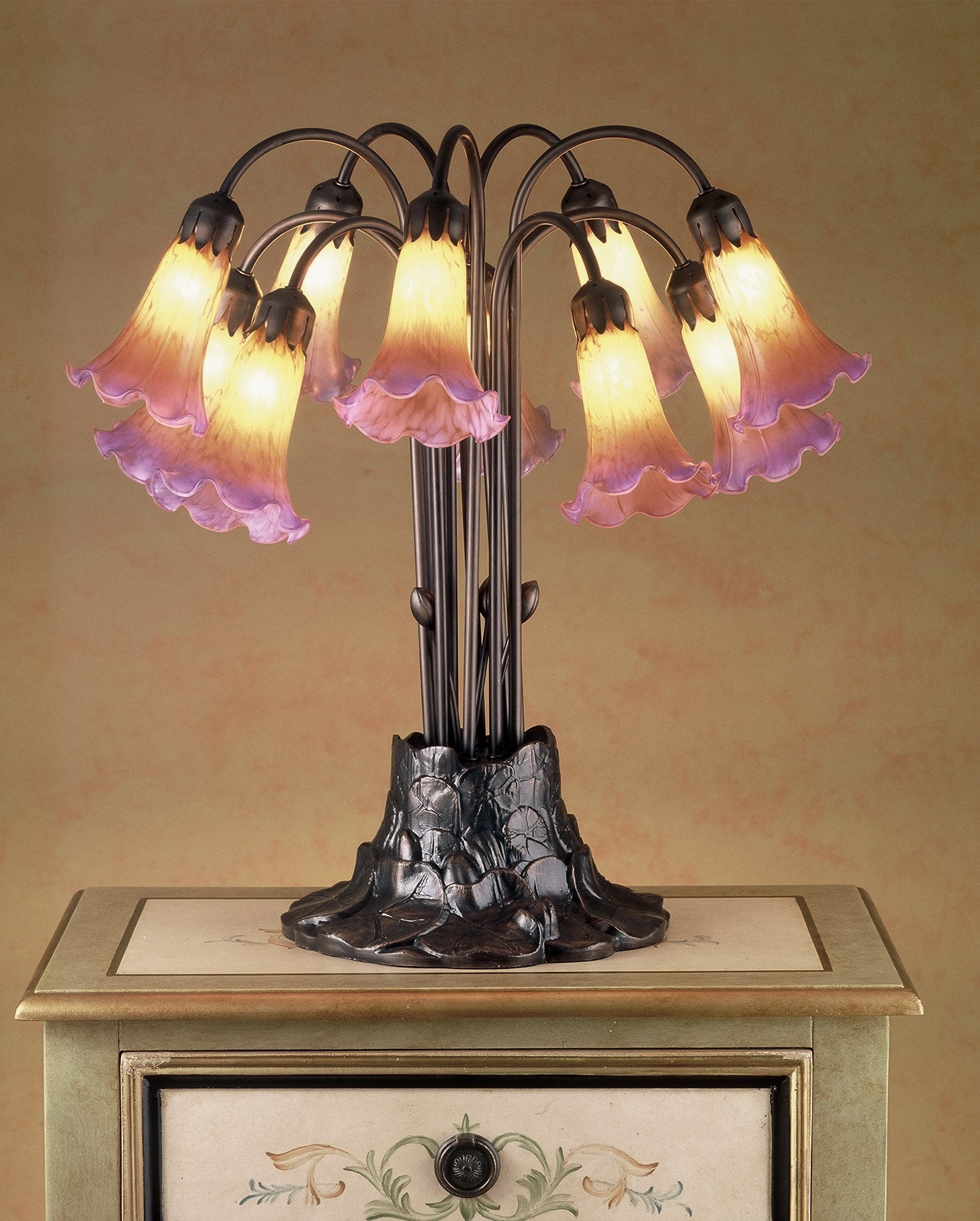 Meyda  14429 Stained Glass /  Table Lamp From The Lilies Collection -