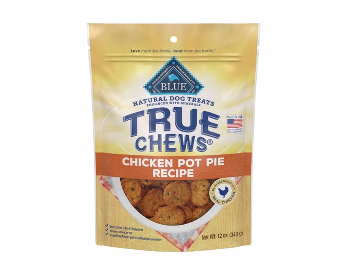 Blue Buffalo True Chews Premium Natural Dog Treats， Chicken Pot Pie， 12 oz. Bag