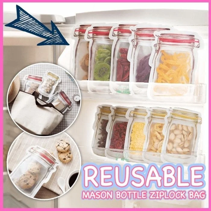 🔥BIG SALE - 47%OFF🔥🔥Mason Bottle Ziplock Bags (Set of 10)