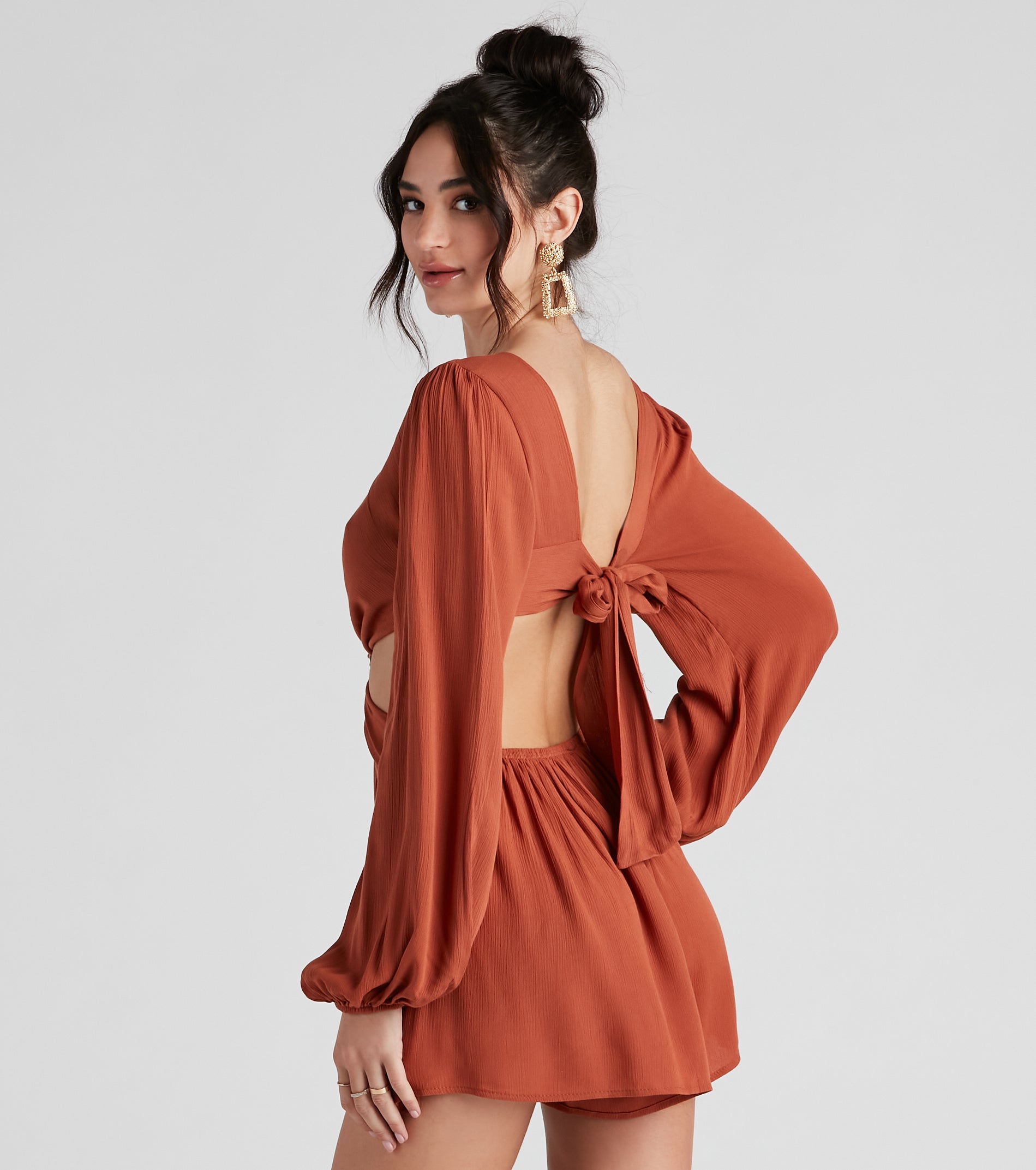 Out Of Town Long Sleeve Romper