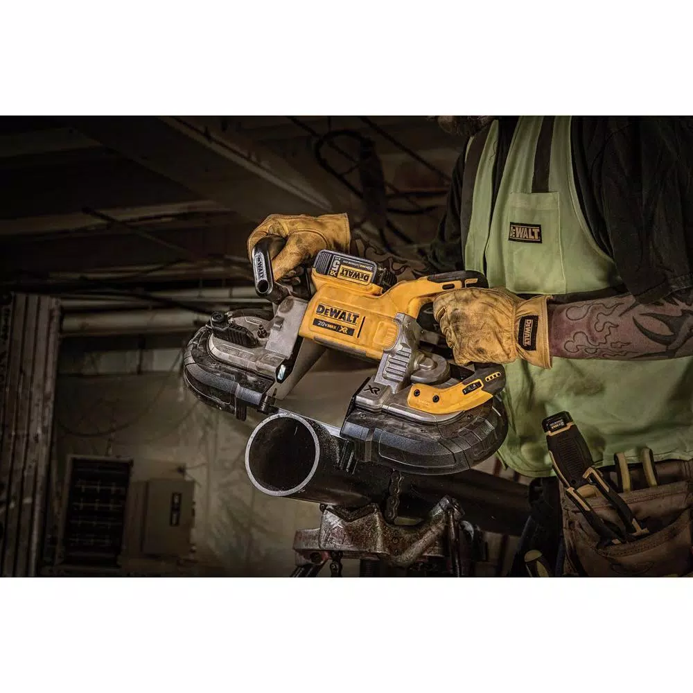 DEWALT 20-Volt MAX Cordless Brushless 5 in. Dual Switch Bandsaw with (2) 20-Volt Batteries 5.0Ah and Charger and#8211; XDC Depot