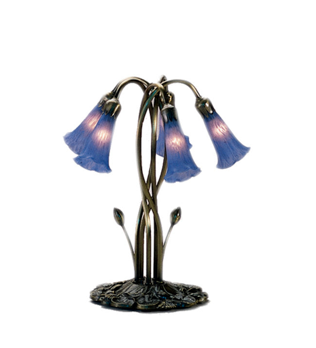 Meyda  14995 Stained Glass /  Table Lamp From The Lilies Collection - Blue