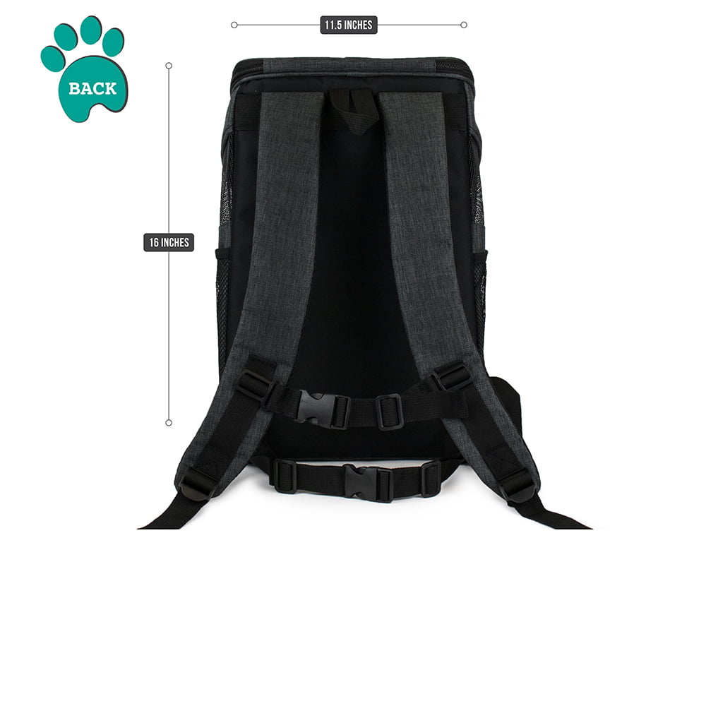 PetAmi Premium Pet Carrier Backpack for Small Cats and Dogs | Ventilated Design， Safety Strap， Buckle Support | Designed for Travel， Hiking and Outdoor Use (Charcoal)
