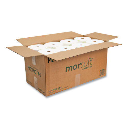 Morcon Paper Small Core Bath Tissue， Septic Safe， 2-Ply， White， 1，250/Roll， 24 Rolls/Carton (M250)