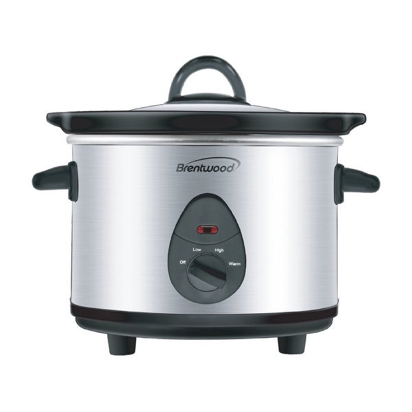 1.5 Quart Stainless Steel Slow Cooker， 3 Presets - - 37434706