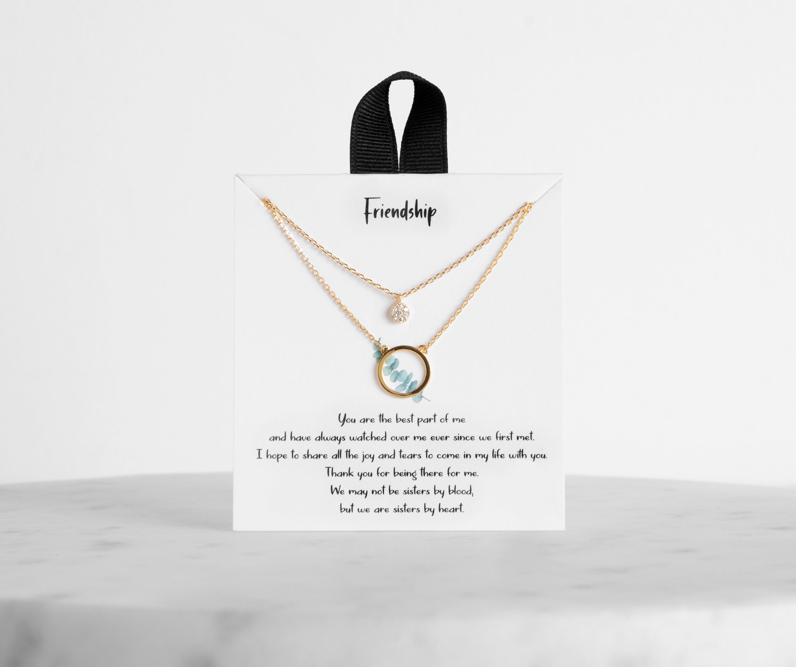 Cubic Zirconia 18K Gold Dipped Friendship Necklace