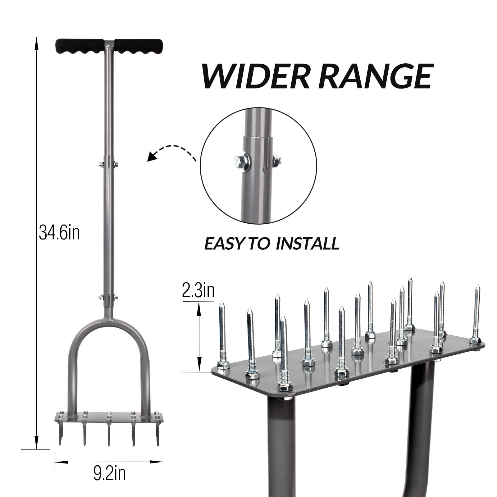 Walensee Lawn Spike Aerator with 15 Iron Spikes for Garden
